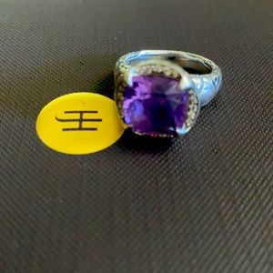 John Hardy Naga Amethyst and Diamond Ring